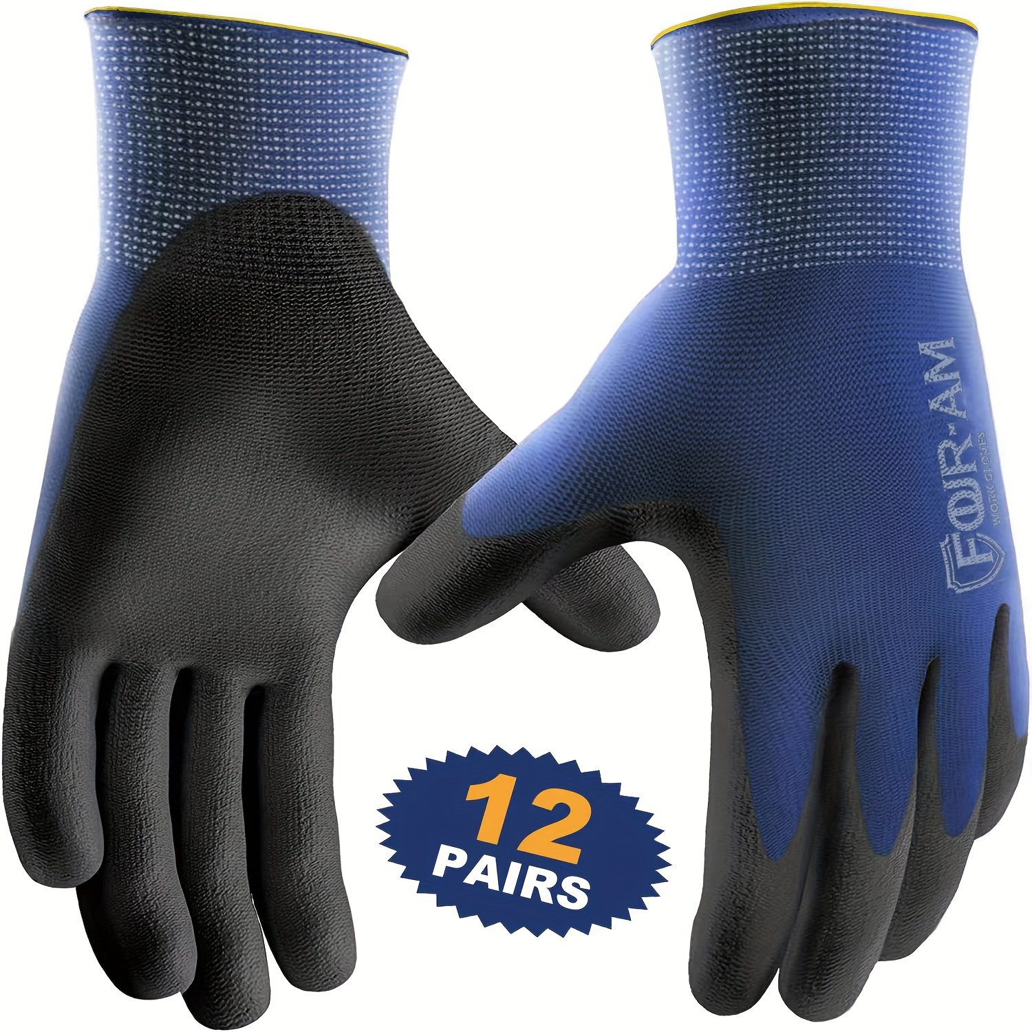 12 Pairs Ultra-Thin Safety Work Gloves - Superior Non-Slip Grip with Comfortable Elastic Knit Wrist Cuff for Effortless Daily Tasks! - Image 11