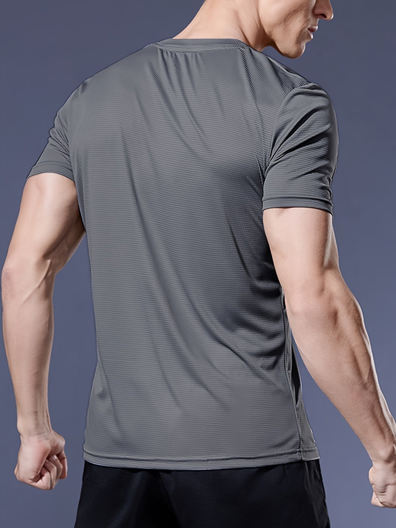Quick-Drying Men's Fitness T-Shirt - Breathable & Cool Summer Sports Top (Large) - Image 9