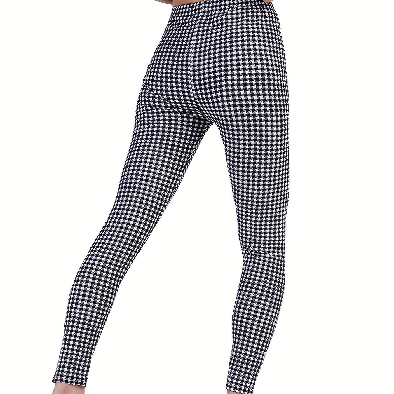 Sexy Plaid Print Leggings, Casual High Waist Elastic Fashion Bottoms Slim Leggings, Women's Clothing - Image 20