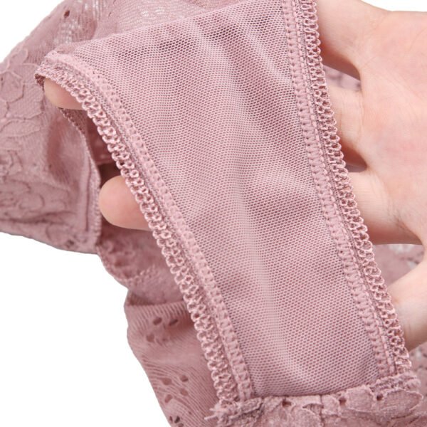 Sexy Brazilian Style Tanga Underwear Women Lace With Mesh Bikini Hipster Panty Breathable Transparent Low Waist Lingerie 5PCS/LOT - Image 10