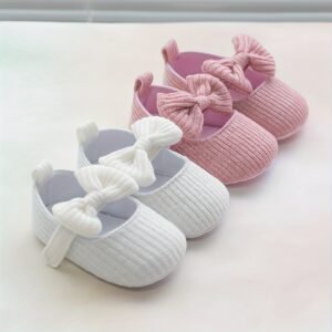 Infant Baby Girls Slippers Cozy Fleece Booties Soft Bottom Warm Cartoon Socks Newborn Crib Shoes Mary Jane Flats