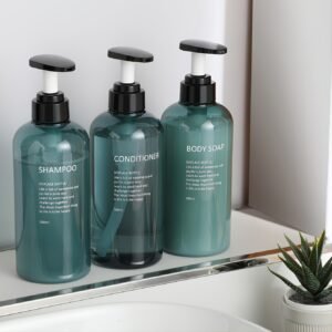 Multi-Use Pump Lotion Dispensers, 3-Pack - Formaldehyde-Free, Squat Design for Easy Dispensing, Ideal for Shampoo, Body Wash, and More