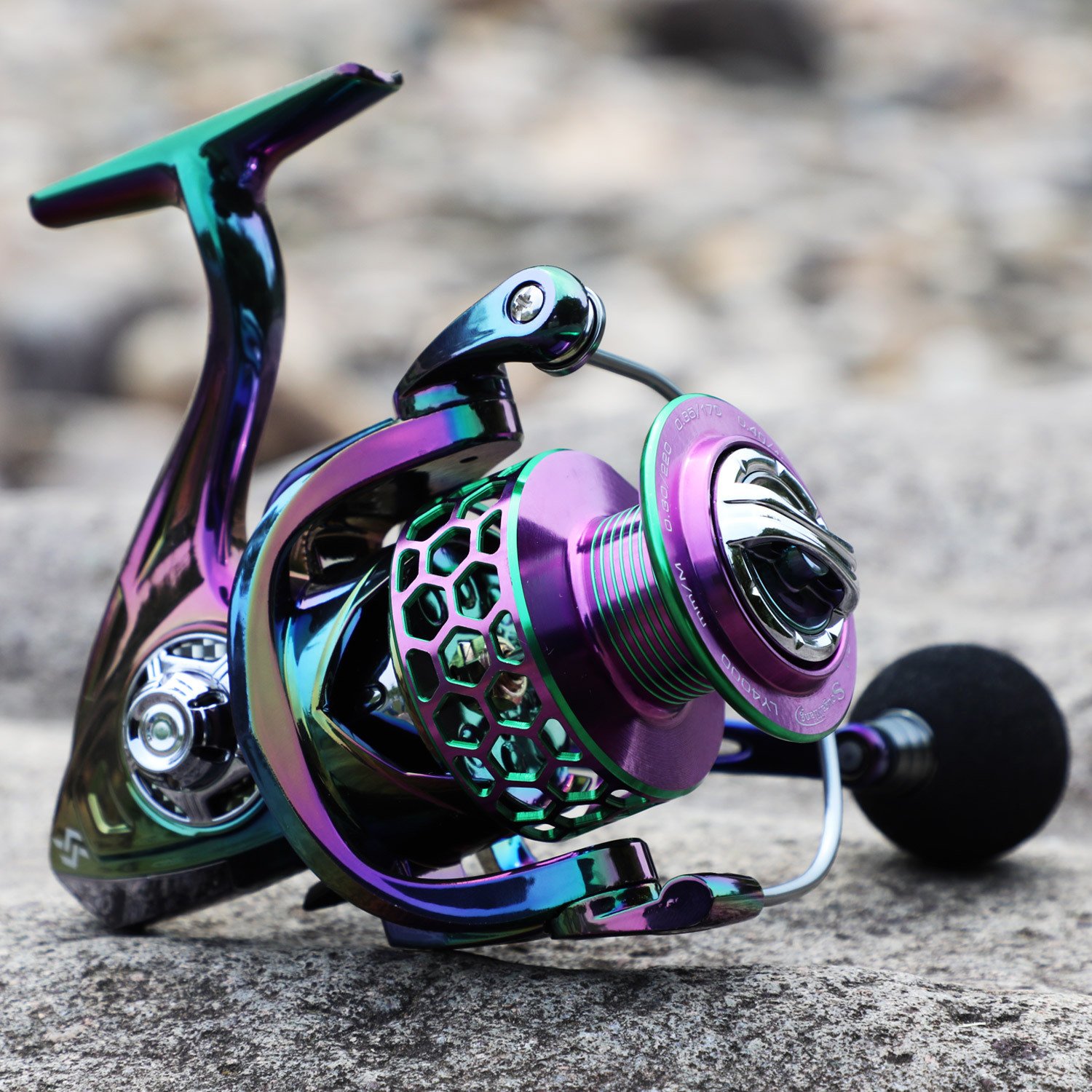 Sougayilang Ultra Smooth Spinning Fishing Reel, 13+1BB, Lightweight Aluminum Alloy, Ambidextrous Handle, Vibrant Iridescent Finish - Ideal for Freshwater & Saltwater Fishing, Fishing Gear - Image 19