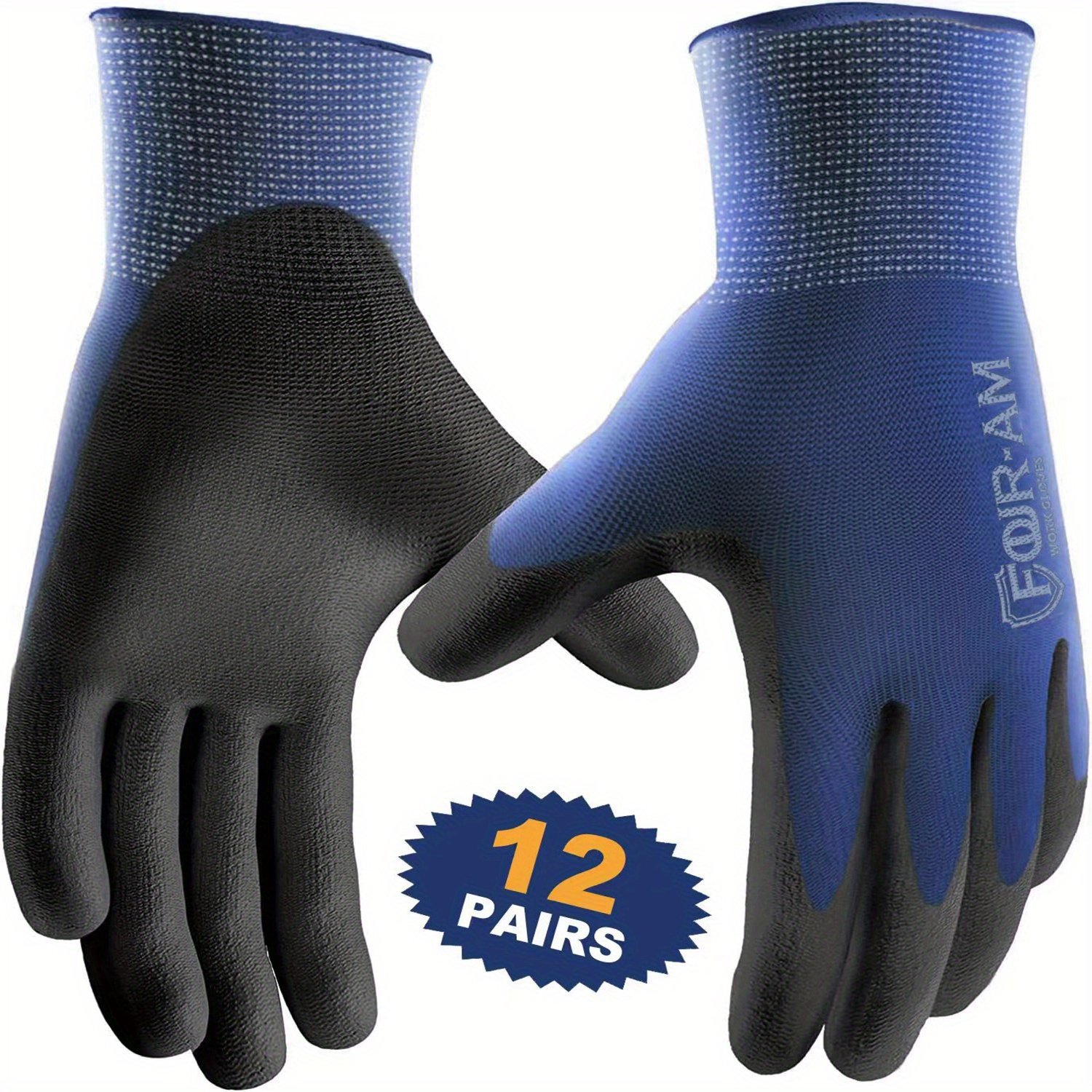 12 Pairs Ultra-Thin Safety Work Gloves - Superior Non-Slip Grip with Comfortable Elastic Knit Wrist Cuff for Effortless Daily Tasks! - Image 9