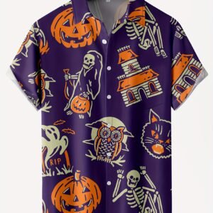New Man's Animal Print Hawaiian Short Sleeve Shirt