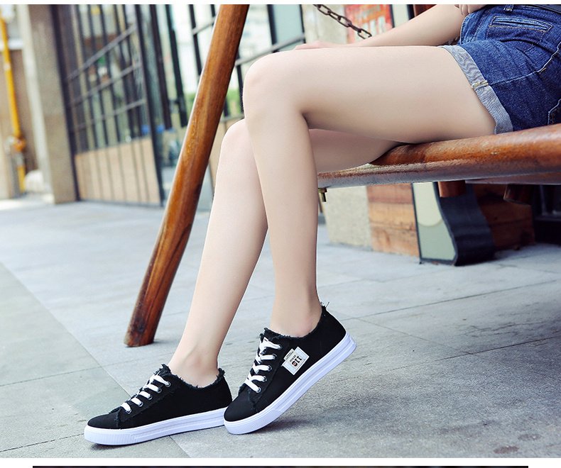 Women's Classic Canvas Flat Shoes, Solid Color Lace Up Low-top Casual Shoes, Women's Comfy Footwear - Image 39
