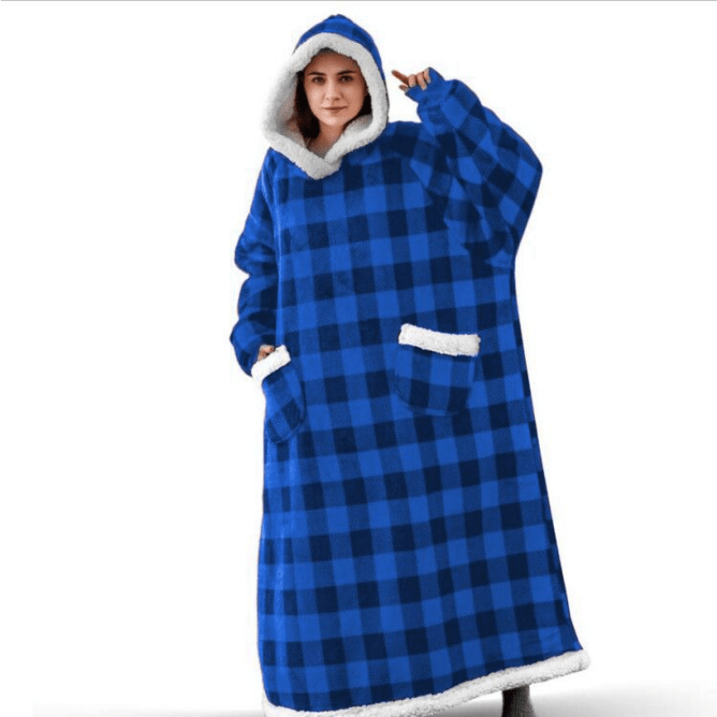 1pc Cozy Flannel Hoodie Blanket with Sleeves - Soft, Warm, and Fleece-Lined for Ultimate Comfort - Perfect for Winter, TV Nights, and Outdoor Activities - Image 19