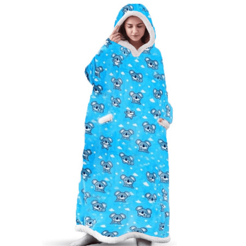 1pc Cozy Flannel Hoodie Blanket with Sleeves - Soft, Warm, and Fleece-Lined for Ultimate Comfort - Perfect for Winter, TV Nights, and Outdoor Activities - Image 18
