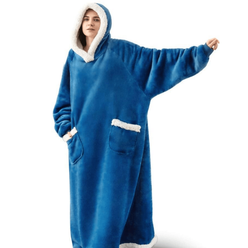 1pc Cozy Flannel Hoodie Blanket with Sleeves - Soft, Warm, and Fleece-Lined for Ultimate Comfort - Perfect for Winter, TV Nights, and Outdoor Activities - Image 17