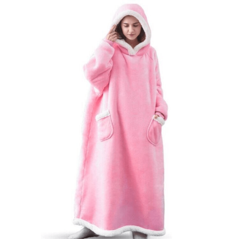 1pc Cozy Flannel Hoodie Blanket with Sleeves - Soft, Warm, and Fleece-Lined for Ultimate Comfort - Perfect for Winter, TV Nights, and Outdoor Activities - Image 8