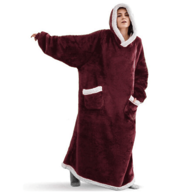 1pc Cozy Flannel Hoodie Blanket with Sleeves - Soft, Warm, and Fleece-Lined for Ultimate Comfort - Perfect for Winter, TV Nights, and Outdoor Activities - Image 12