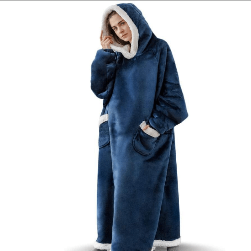1pc Cozy Flannel Hoodie Blanket with Sleeves - Soft, Warm, and Fleece-Lined for Ultimate Comfort - Perfect for Winter, TV Nights, and Outdoor Activities - Image 7