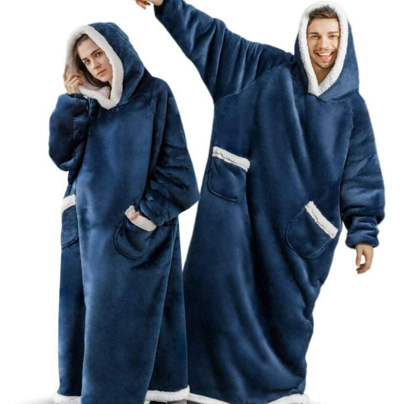 1pc Cozy Flannel Hoodie Blanket with Sleeves - Soft, Warm, and Fleece-Lined for Ultimate Comfort - Perfect for Winter, TV Nights, and Outdoor Activities - Image 3