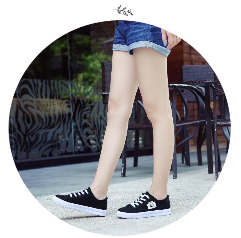 Women's Classic Canvas Flat Shoes, Solid Color Lace Up Low-top Casual Shoes, Women's Comfy Footwear - Image 37