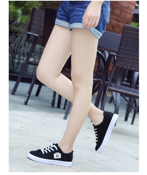 Women's Classic Canvas Flat Shoes, Solid Color Lace Up Low-top Casual Shoes, Women's Comfy Footwear - Image 38