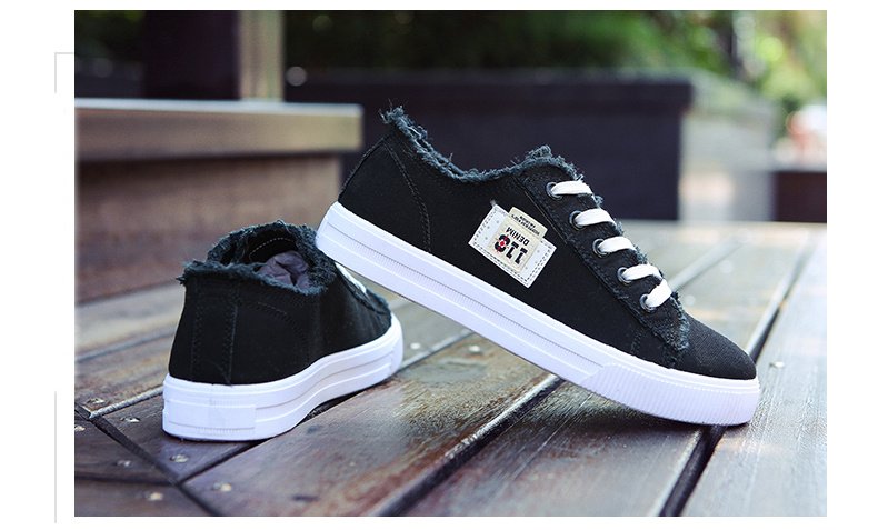 Women's Classic Canvas Flat Shoes, Solid Color Lace Up Low-top Casual Shoes, Women's Comfy Footwear - Image 43