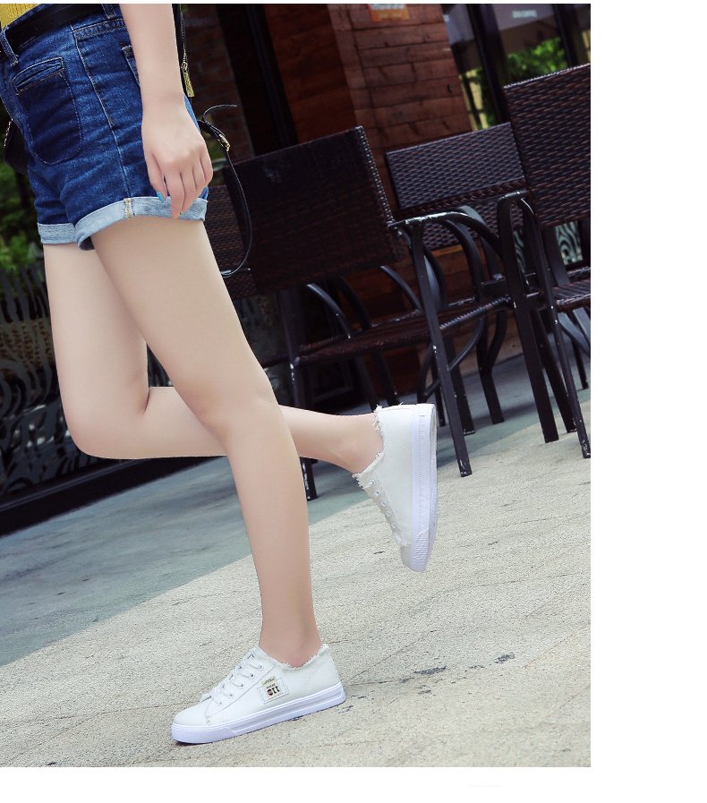 Women's Classic Canvas Flat Shoes, Solid Color Lace Up Low-top Casual Shoes, Women's Comfy Footwear - Image 36