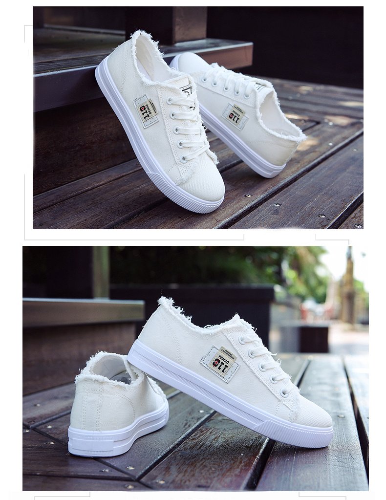 Women's Classic Canvas Flat Shoes, Solid Color Lace Up Low-top Casual Shoes, Women's Comfy Footwear - Image 42