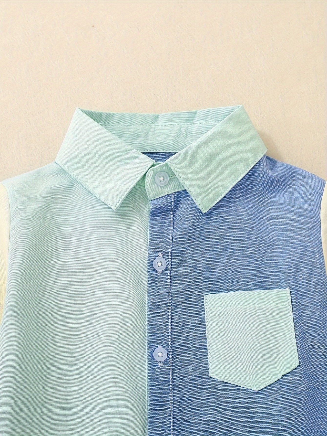 Stylish Boys' Color Block Long Sleeve Button Down Shirt - Casual Lapel Design, Breathable Fabric, Relaxed Fit, Perfect for School, Party, or Everyday Wear - Image 7