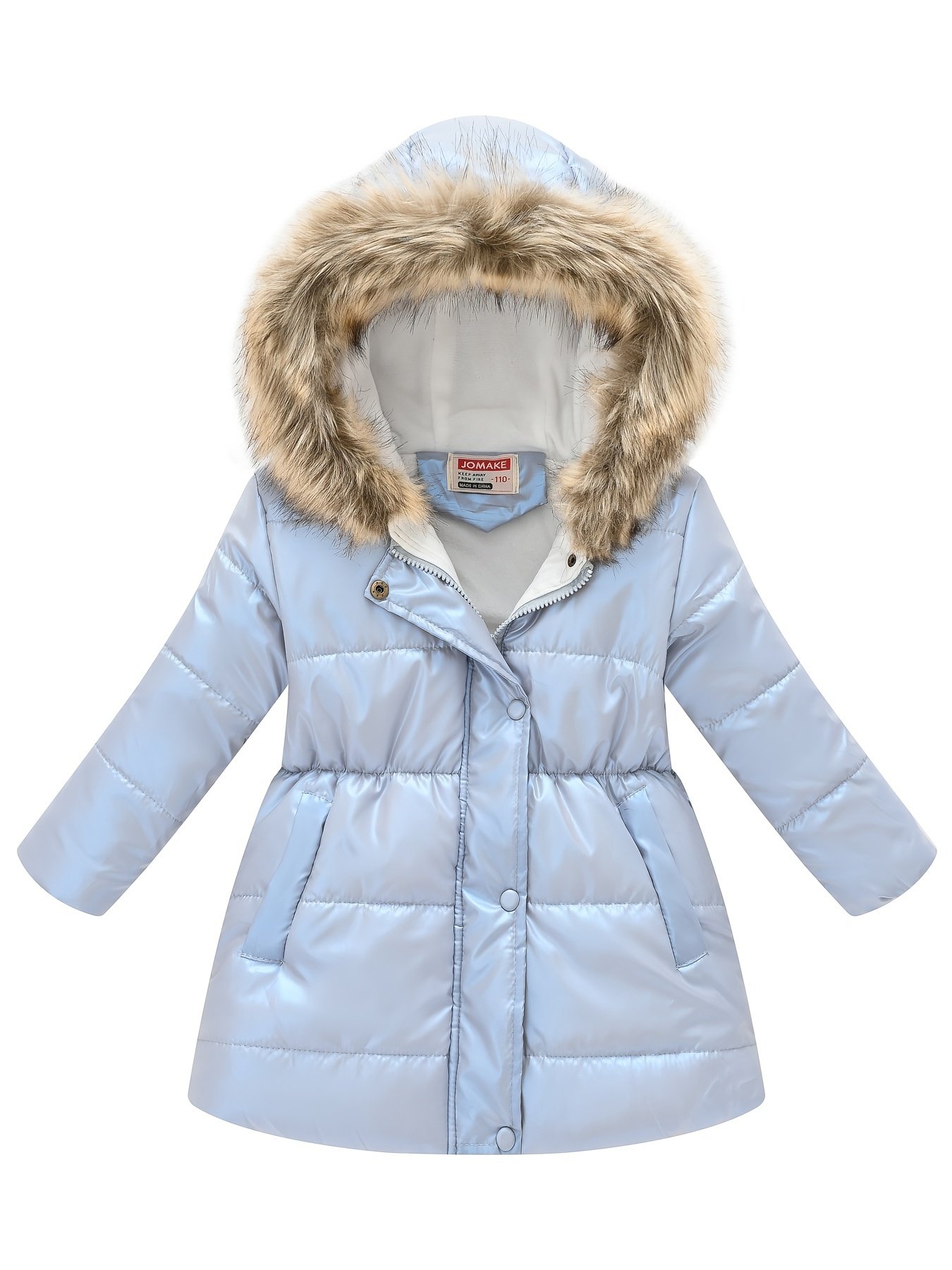 Thickened Down Alternative Girls Dressy Cute Hooded Jacket, Padded Thermal Outwear For Winter - Image 5