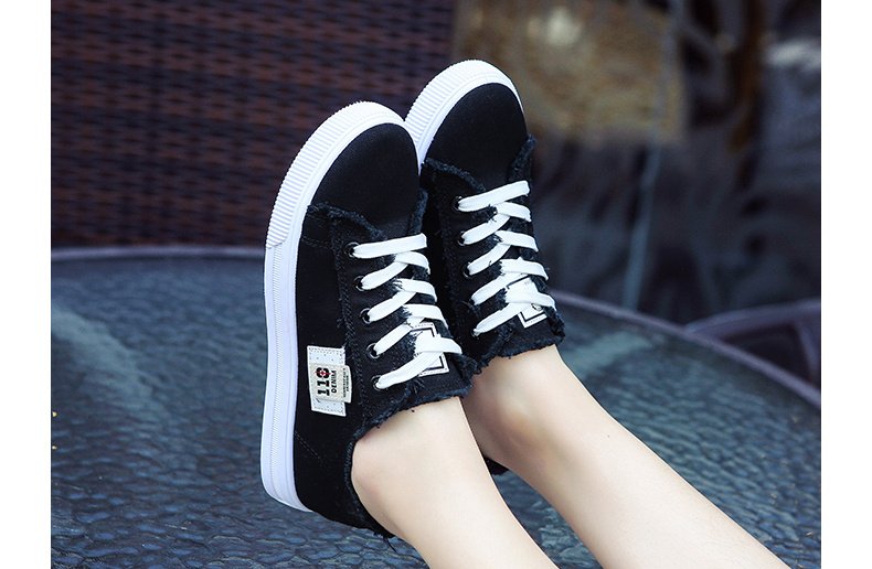 Women's Classic Canvas Flat Shoes, Solid Color Lace Up Low-top Casual Shoes, Women's Comfy Footwear - Image 40
