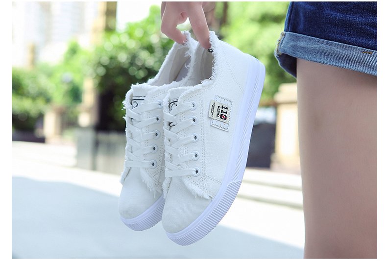 Women's Classic Canvas Flat Shoes, Solid Color Lace Up Low-top Casual Shoes, Women's Comfy Footwear - Image 35