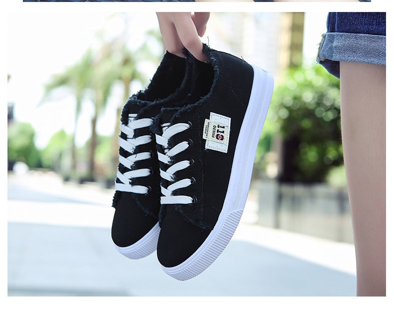 Women's Classic Canvas Flat Shoes, Solid Color Lace Up Low-top Casual Shoes, Women's Comfy Footwear - Image 41