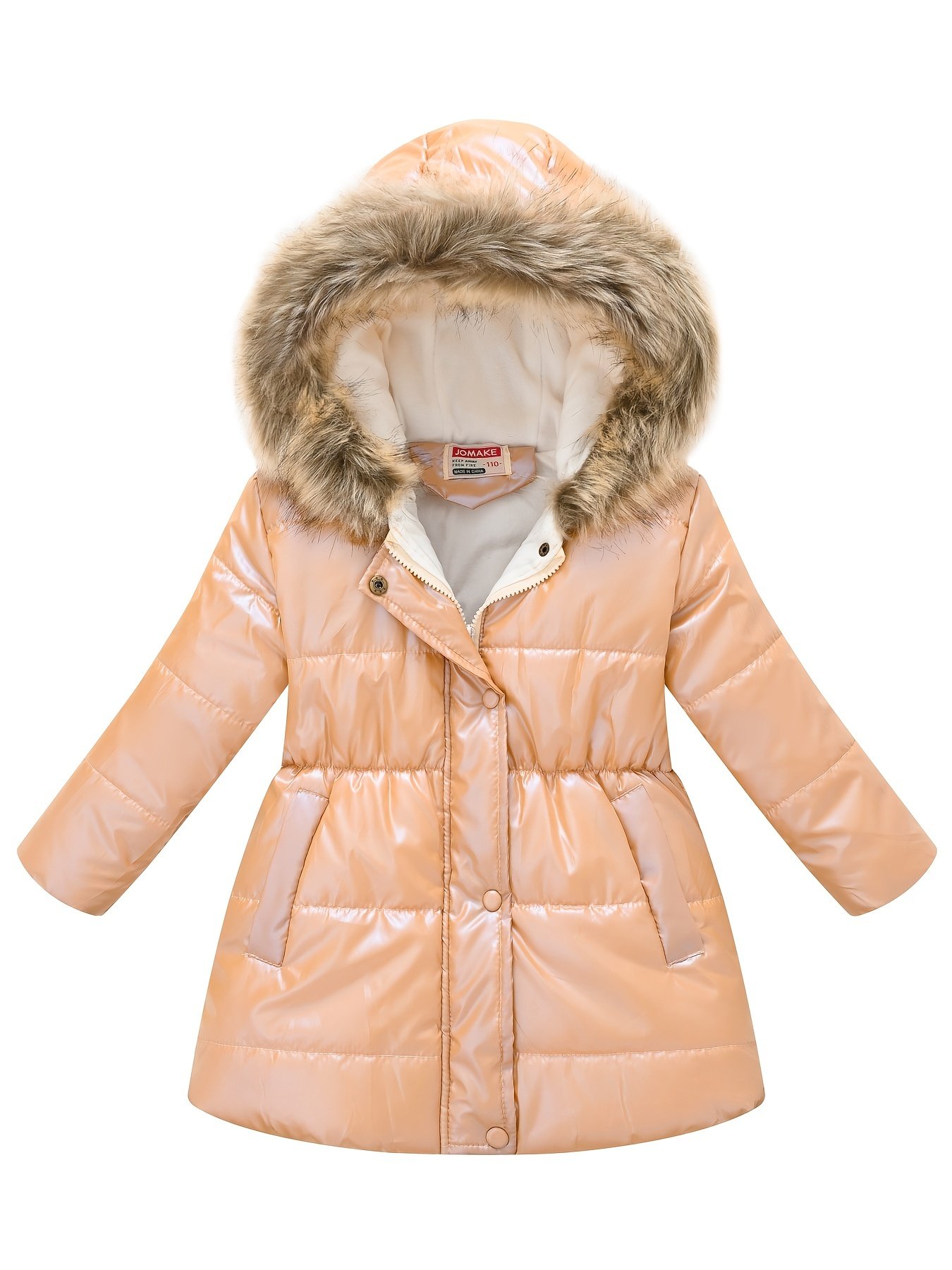 Thickened Down Alternative Girls Dressy Cute Hooded Jacket, Padded Thermal Outwear For Winter - Image 6