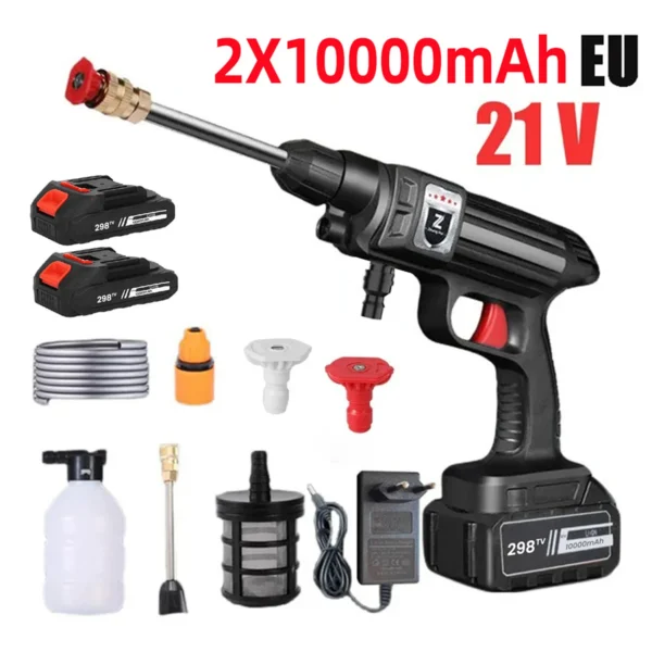 1500W 21V Cordless High Pressure Cleaner Washer Spray Water Gun Car Wash Cleaning Machine 30000 mA/20000mA/10000mA Battery - Image 7