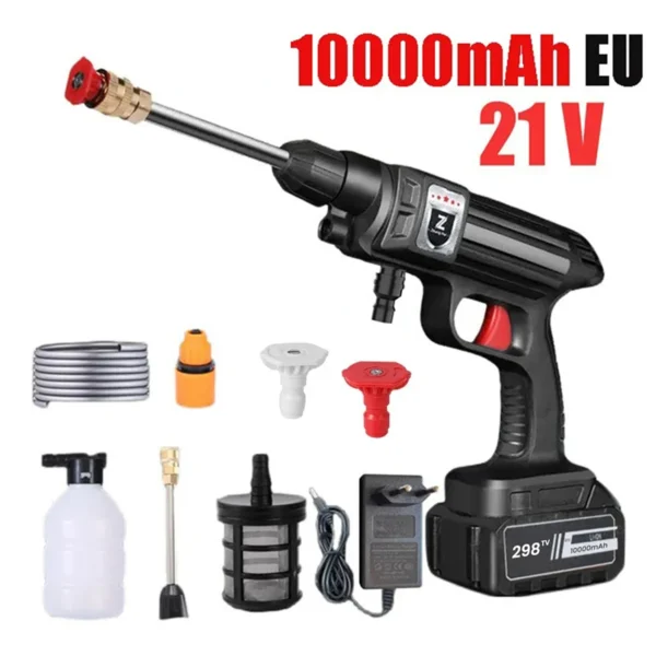 1500W 21V Cordless High Pressure Cleaner Washer Spray Water Gun Car Wash Cleaning Machine 30000 mA/20000mA/10000mA Battery - Image 10