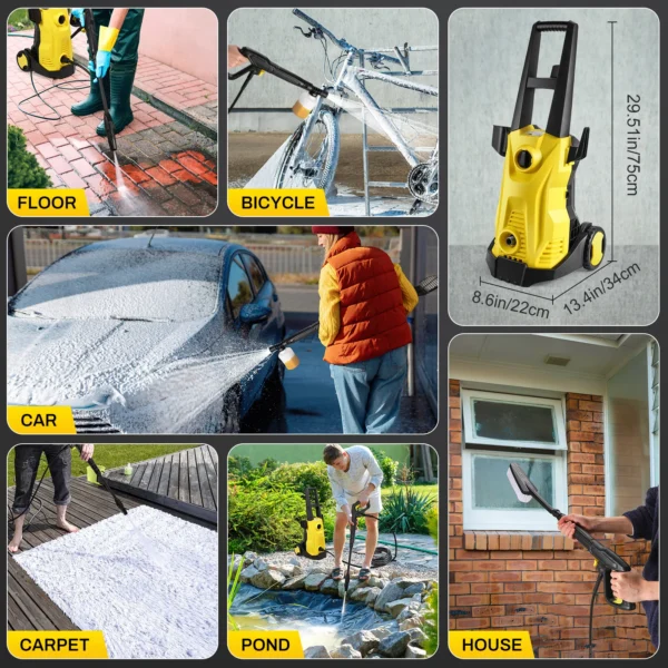1500W High Pressure Cleaner Washers Car Washers Garden Washing Cleaning ToolsWater Gun Garden Watering Gun - Image 6