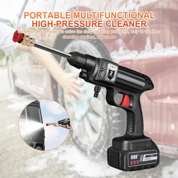 1500W 21V Cordless High Pressure Cleaner Washer Spray Water Gun Car Wash Cleaning Machine 30000 mA/20000mA/10000mA Battery - Image 13