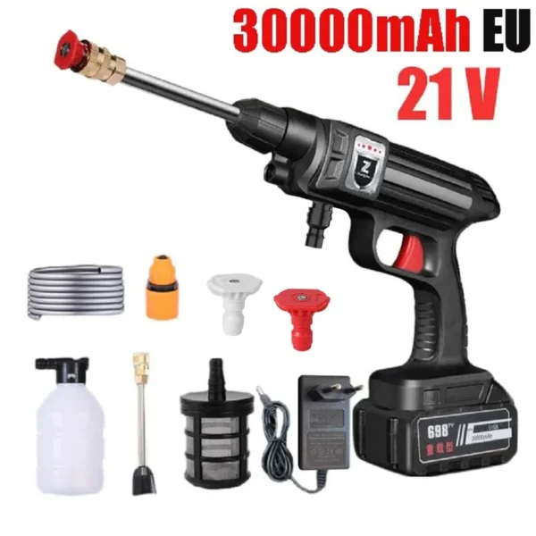 1500W 21V Cordless High Pressure Cleaner Washer Spray Water Gun Car Wash Cleaning Machine 30000 mA/20000mA/10000mA Battery - Image 8