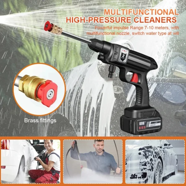 1500W 21V Cordless High Pressure Cleaner Washer Spray Water Gun Car Wash Cleaning Machine 30000 mA/20000mA/10000mA Battery - Image 11