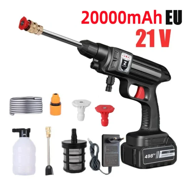 1500W 21V Cordless High Pressure Cleaner Washer Spray Water Gun Car Wash Cleaning Machine 30000 mA/20000mA/10000mA Battery - Image 9