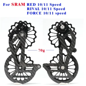 Oversized Ceramic Rear Derailleur Pulley Road Bike Bicycle Carbon Fiber Jockey Pulley For SRAM RED RIVAL FORCE 10 11 Speed