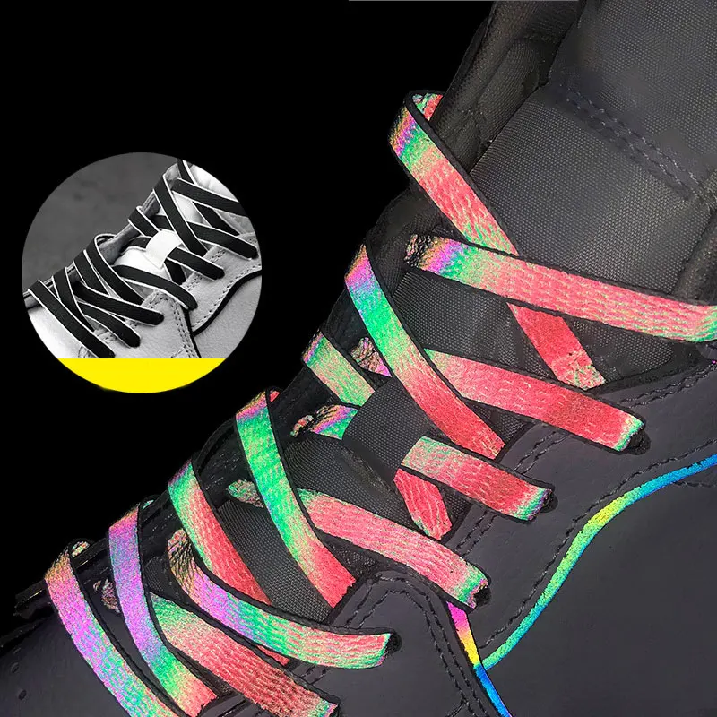 120/140/160cm Holographic Reflective Shoelace Rope Women Men Glowing In Dark Shoe Laces For Sneakers Sport Shoes Rope Bootlaces - Image 2