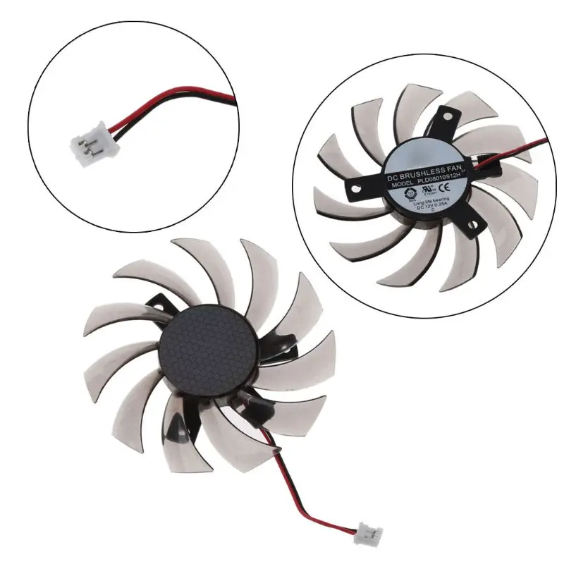 75MM PLD08010S12H 2Pin Cooler Fan Graphics Card Cooling Fan For Gigabyte 6850 7970 GTX 460 GTX560Ti R270X R7 260x - Image 8