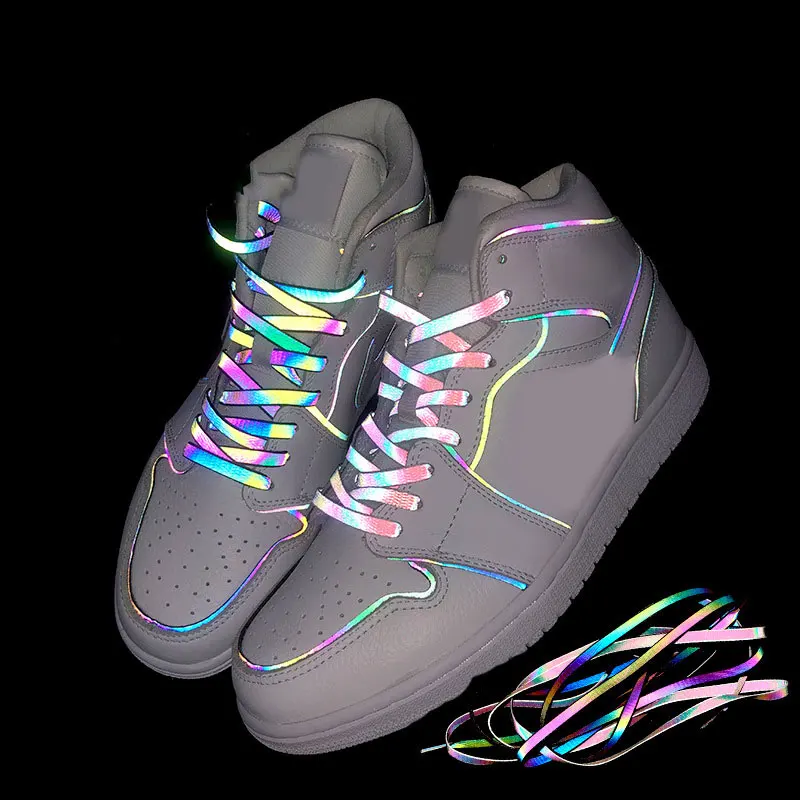 120/140/160cm Holographic Reflective Shoelace Rope Women Men Glowing In Dark Shoe Laces For Sneakers Sport Shoes Rope Bootlaces - Image 3