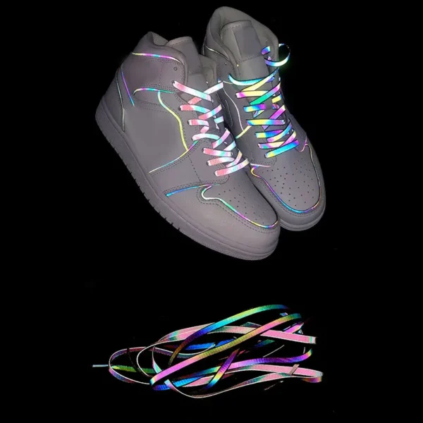 120/140/160cm Holographic Reflective Shoelace Rope Women Men Glowing In Dark Shoe Laces For Sneakers Sport Shoes Rope Bootlaces - Image 4