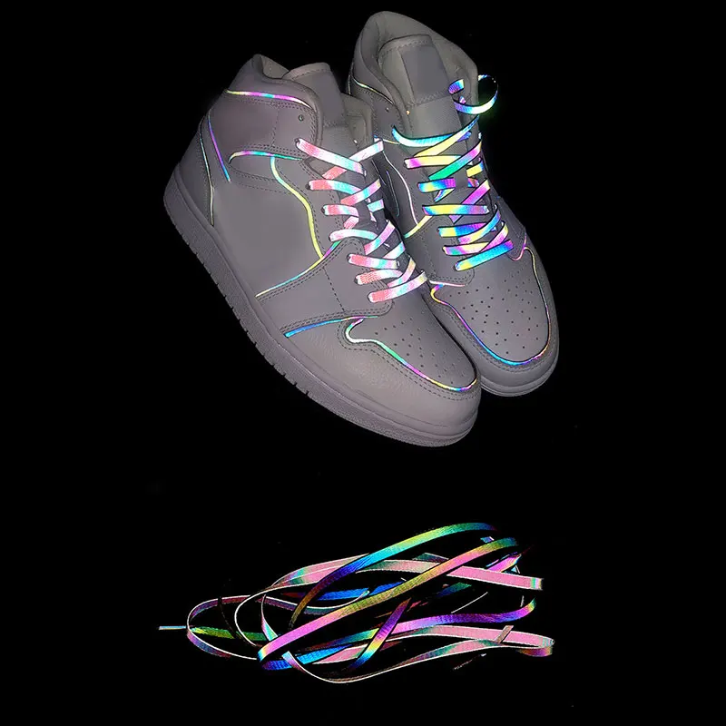 120/140/160cm Holographic Reflective Shoelace Rope Women Men Glowing In Dark Shoe Laces For Sneakers Sport Shoes Rope Bootlaces - Image 4