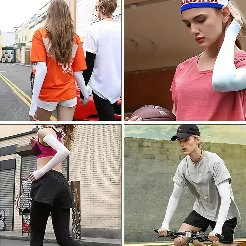 1 Pair Cooling Arm Covers for Men and Women Summer Sun Protection Sunshade Ice Silk Sleeves for Cycling Outdoor Sports Golf - Image 14