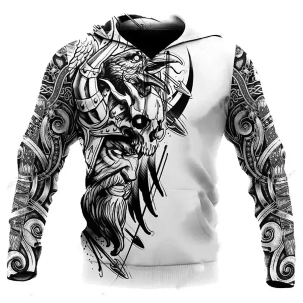 2023 New Autumn Men's Hoodie Wolf Print 3D Sweatshirts Urban Trendy All-Match Oversized Tops Poleron Hooded Clothes Men Clothing - Image 17