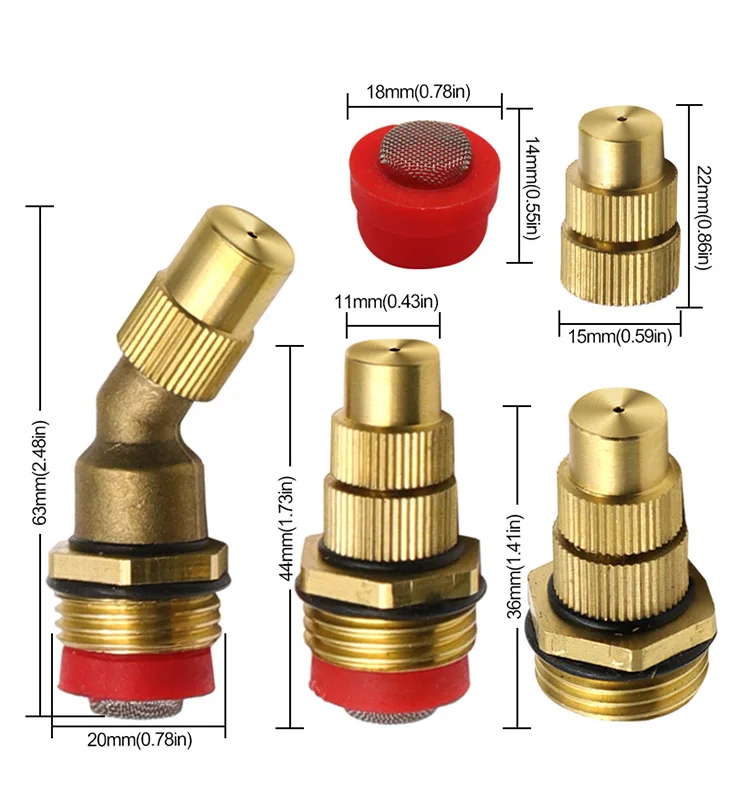 1/2  4 Point  Adjustable Brass Atomizing Sprayer Lawn Garden Sprinkler Heads Cooling Fogging Misting Nozzles Garden Sprinklers - Image 18