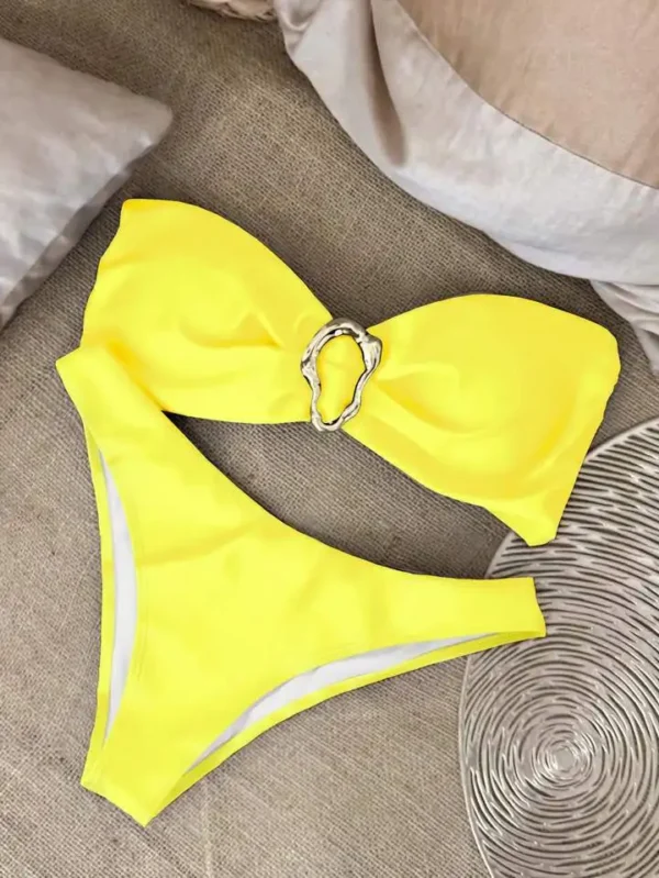 UETEEY 2025 New Summer Swimwear Bikini Set Sexy Solid Strapless Bikini 2 Piece Set Women Split Swimsuit Low Waist Beach Bikini - Image 24