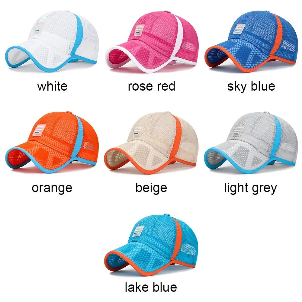 Breathable Fashion Children Boys Girls Full Mesh Hats Baseball Cap Sun Protection Caps Summer Sunscreen Hats - Image 2