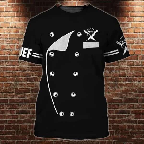 Summer Men's T-shirt Summer Short Sleeve Kitchen Items Printed Chef Clothes Round Neck Oversized Men's Clothing Street Tops Tees - Image 27