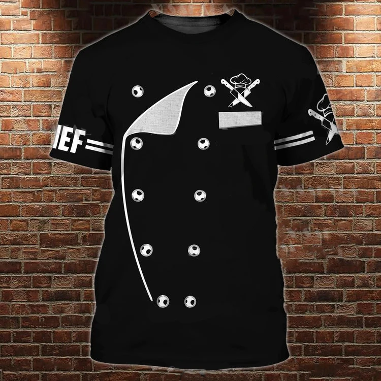 Summer Men's T-shirt Summer Short Sleeve Kitchen Items Printed Chef Clothes Round Neck Oversized Men's Clothing Street Tops Tees - Image 27