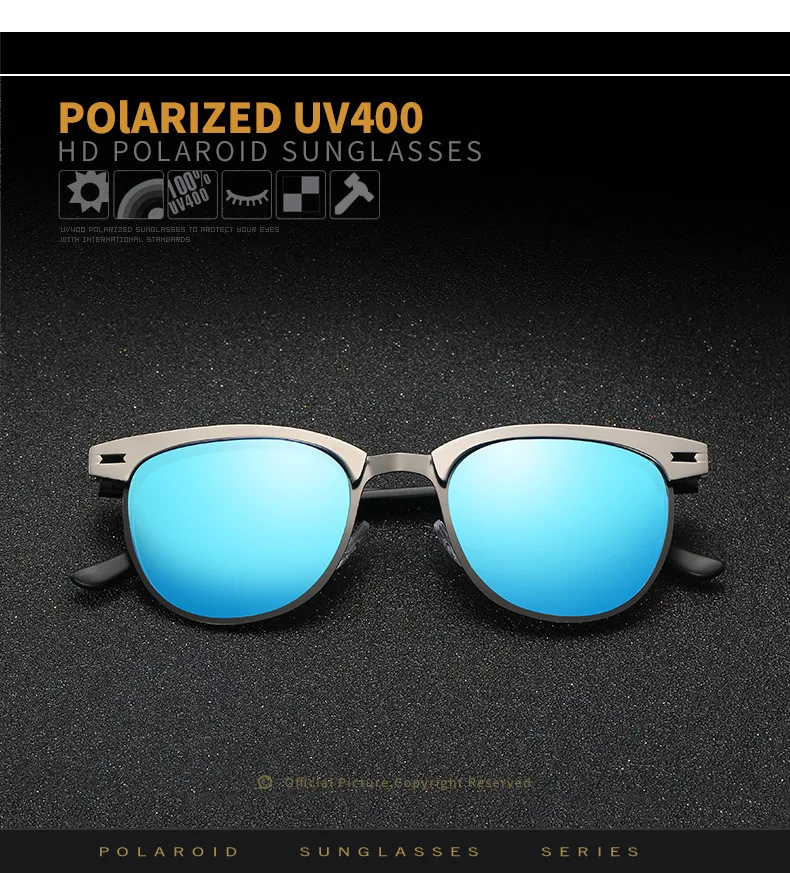Polarizing Sunglasses Men Small Round Frame Retro Flow Sun Protection UV Glasses Sports Outdoor Travel Eyewear T248 - Image 11