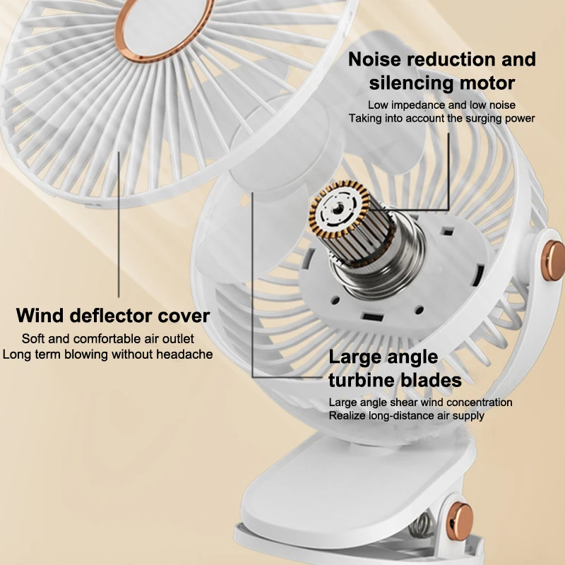 Portable Desktop Mini Clip Cooling Fan For Stroller Home Office Summer Hanging Wind Air Cooler Long Battery Life High Speed - Image 16